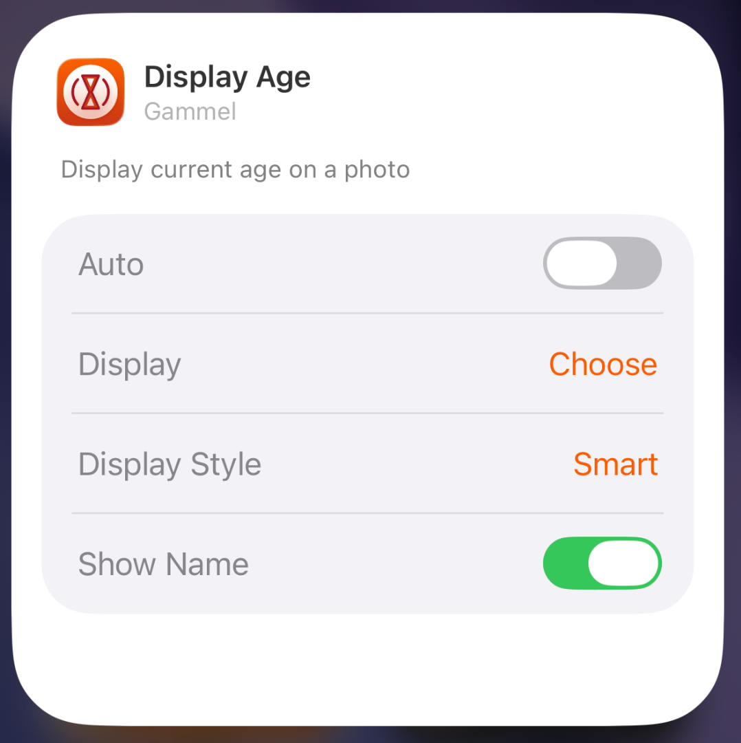 Widget configuration screen