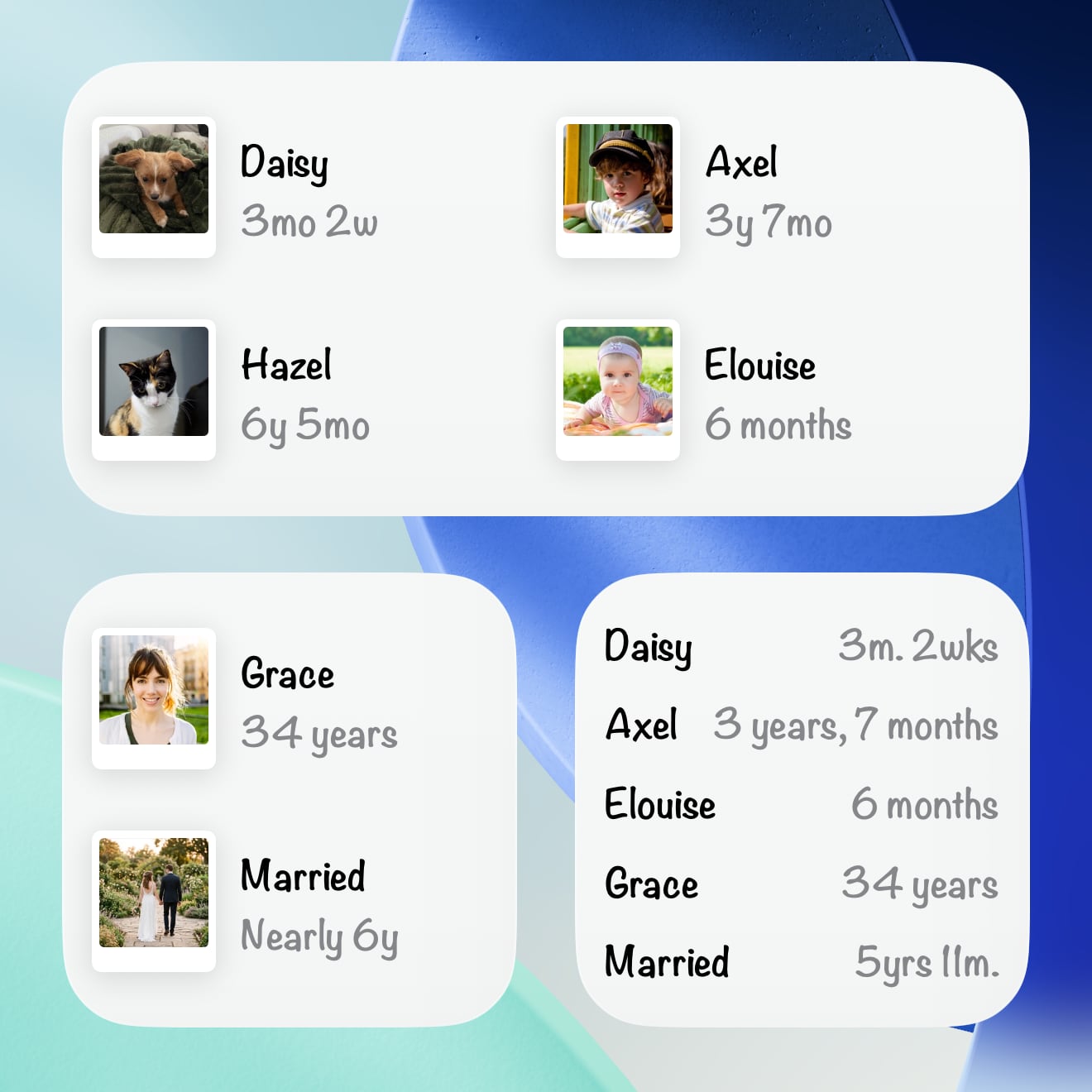 Instant style Dashboard widget